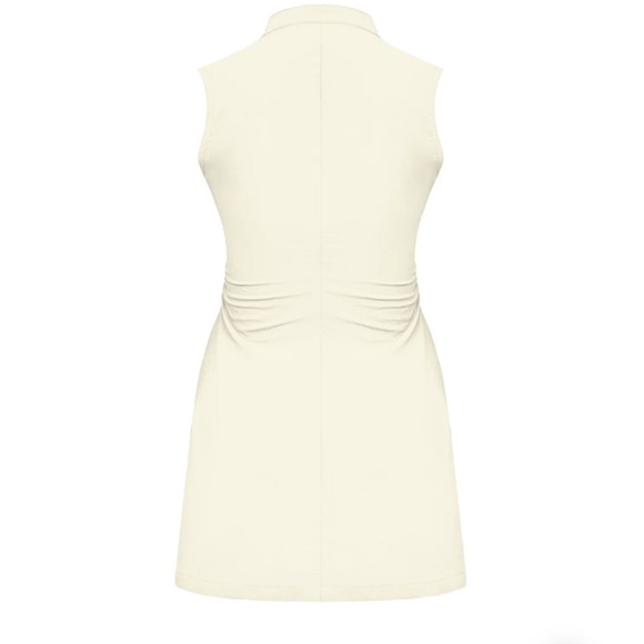 Elegant Cream Sleeveless Dress - Picture 4 of 4
